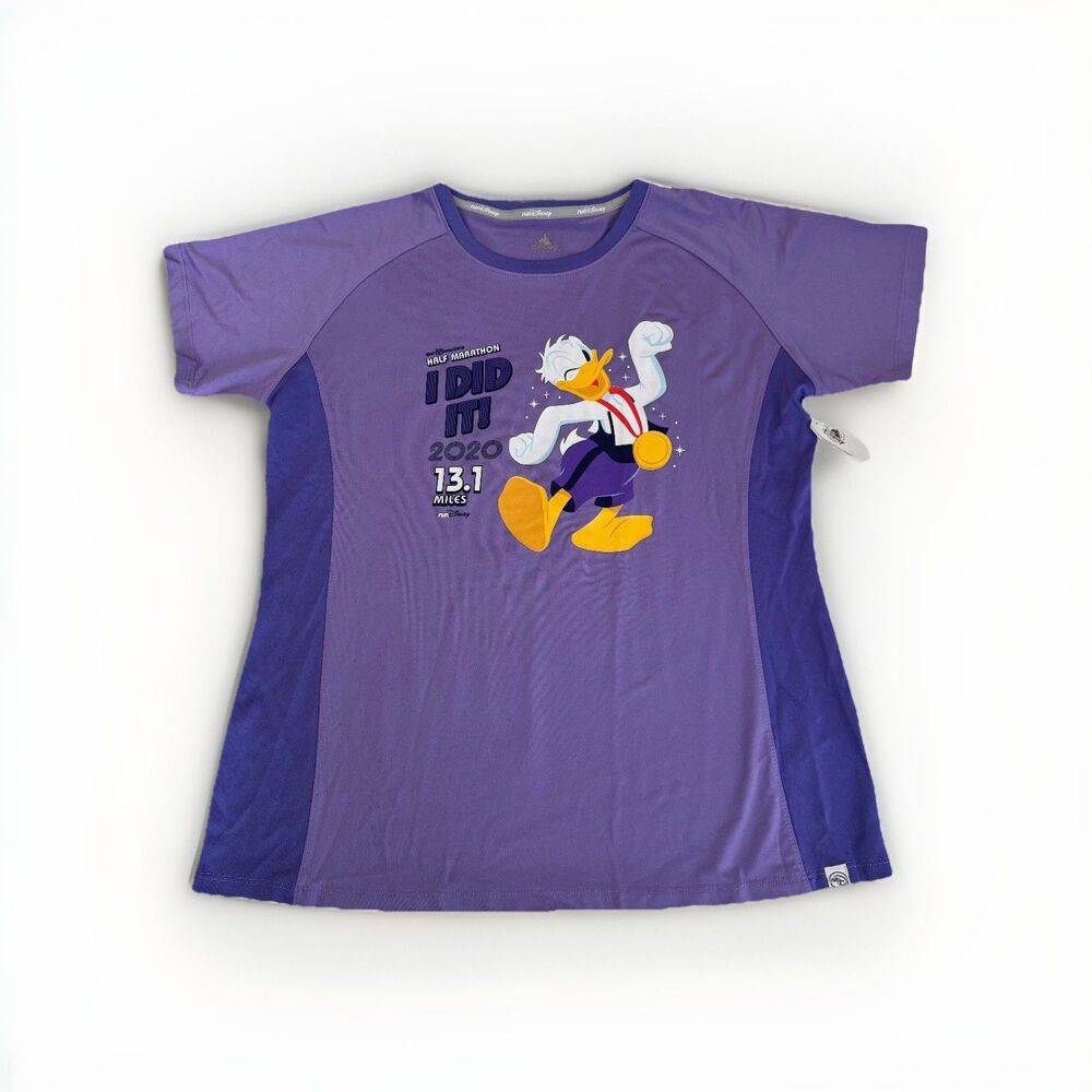 Run Disney Disney Parks Donald Duck T-shirt Size Large Purple Brand New